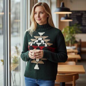 Hollister Abercrombie & Fitch Turtleneck Sweater XS Black 210D